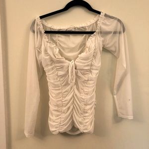 White Urban Outfitters long sleeve sheet shirt